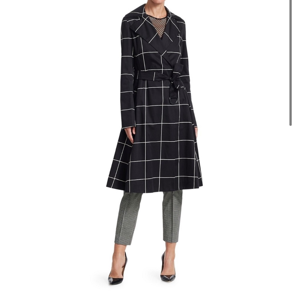 Akris punto Big Grid Belted Trench Coat, size 8 - Picture 3 of 14